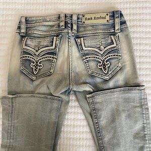 Rock Revival Jeans size 29 Embellished crystal fleur de lis back pockets